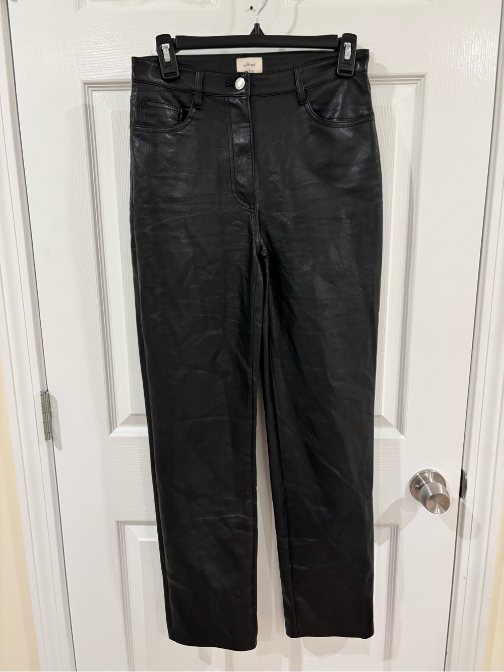 Aritzia Wilfred Faux Leather Straight Leg Pants 2